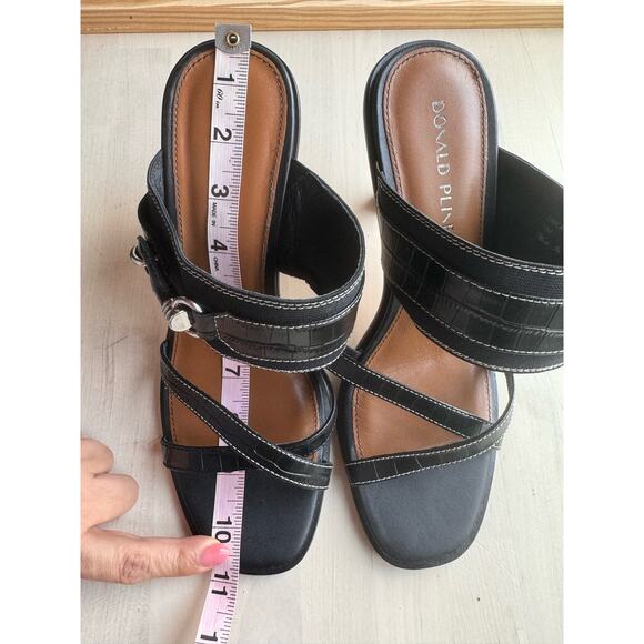 Donald Pliner black buckled retro ERICA slide sandal  size 10 - Picture 11 of 15